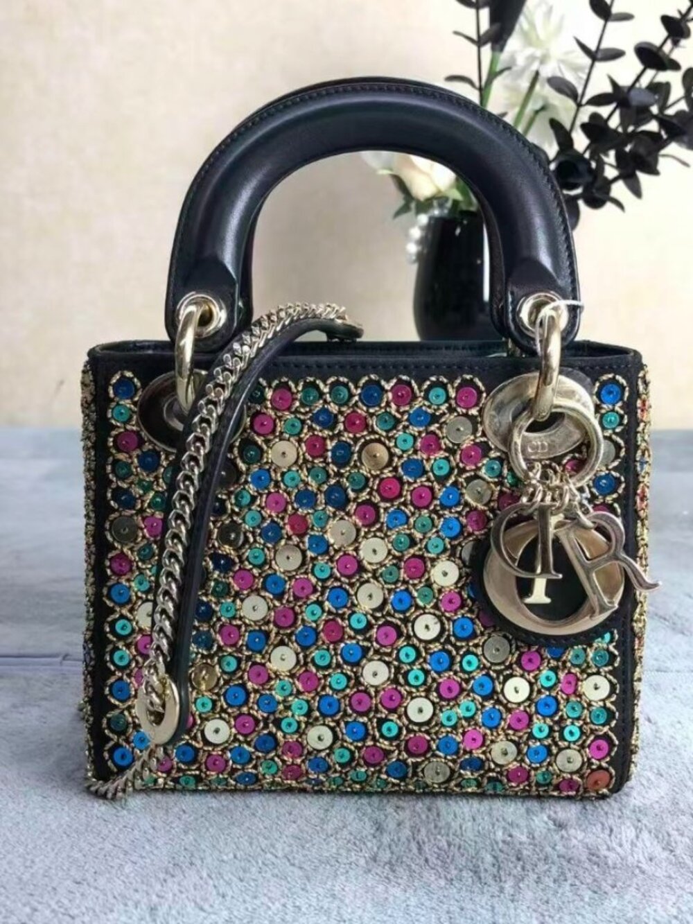 Christian Dior Lady Dior Mini Sequins Bag